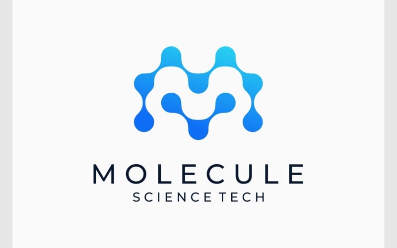 字母M分子科学技术标志