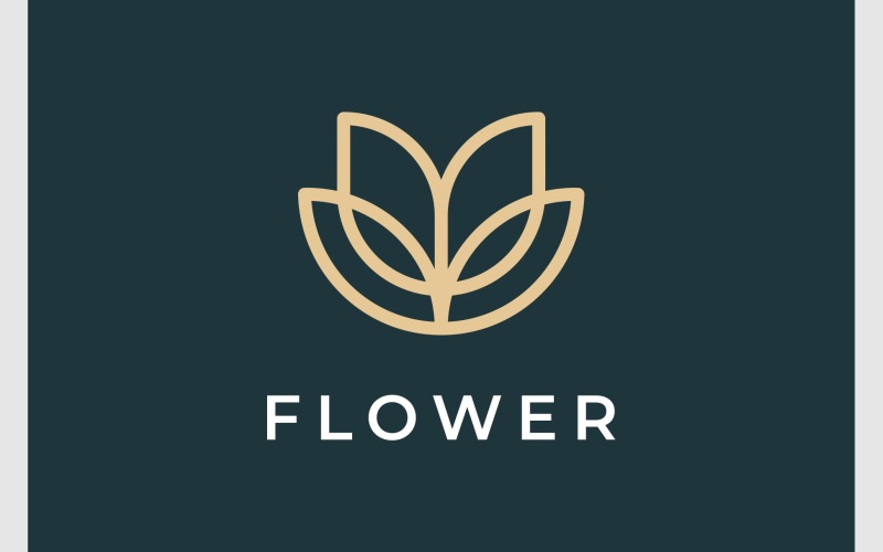 Minimalistisches Blumenblüten-Logo