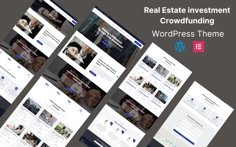 Fastighetsinvestering Crowdfunding Elementor WordPress-tema