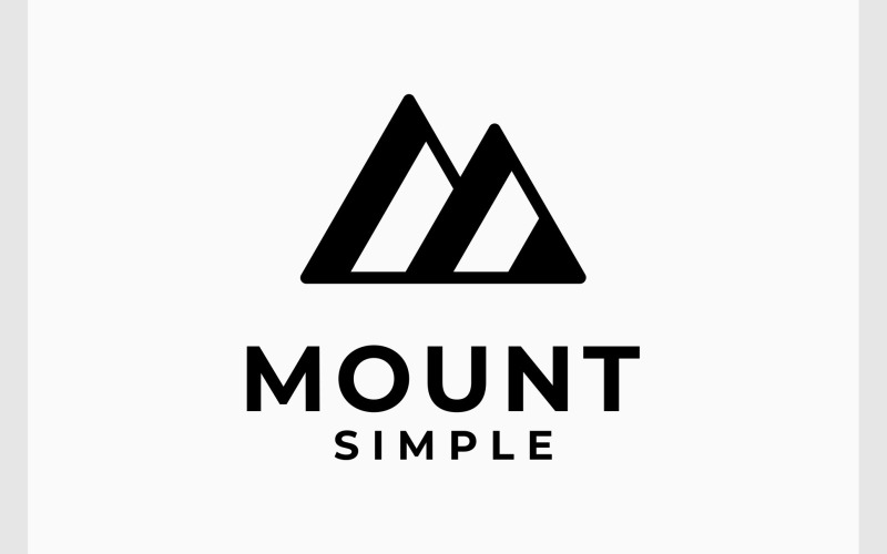 山山简单的极简主义标志