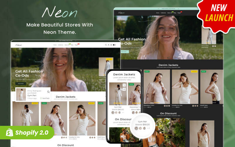 Neon – багатоцільова тема Shopify 2.0