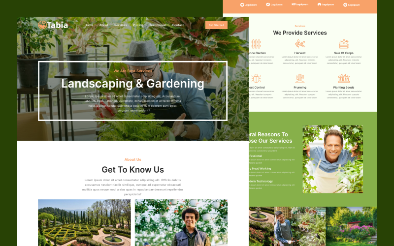 Tabia - Landscape & Gardening Landing Page Template