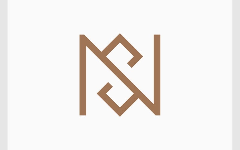 Letter N S Minimalist Monogram Logo