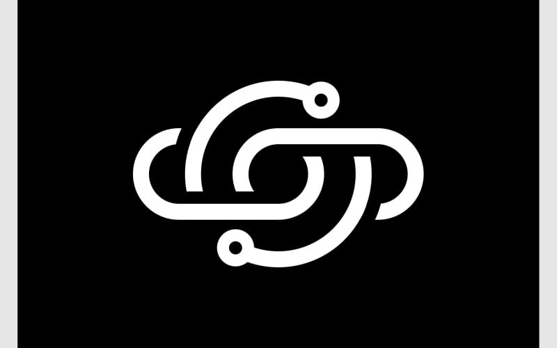 Letter S Tech Orbit Space Logo