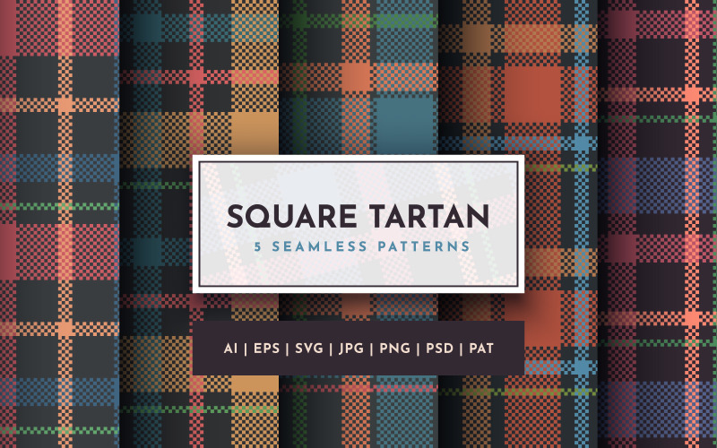 Set 5 Square Seamless Tartan Patterns | 1