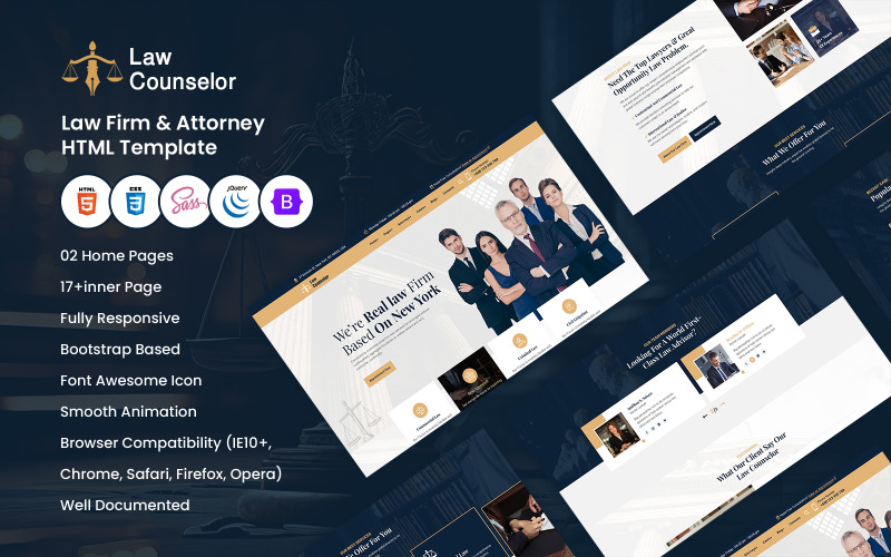 Conseiller juridique - Modèle HTML5 pour avocats et avocats.