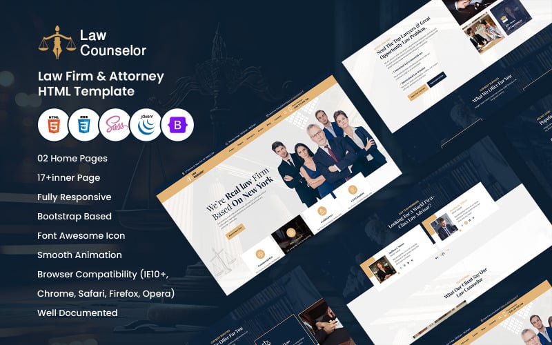 法律顾问- HTML5律师和检察官模型.