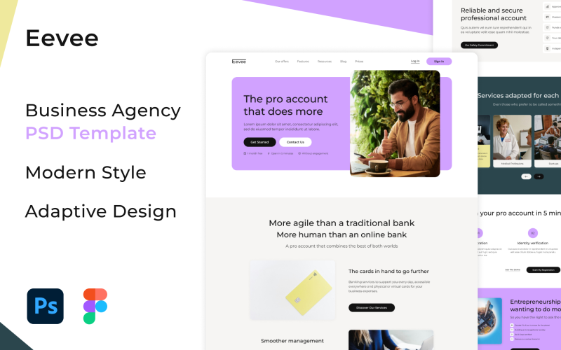 Eevee - Plantilla PSD para agencia de negocios