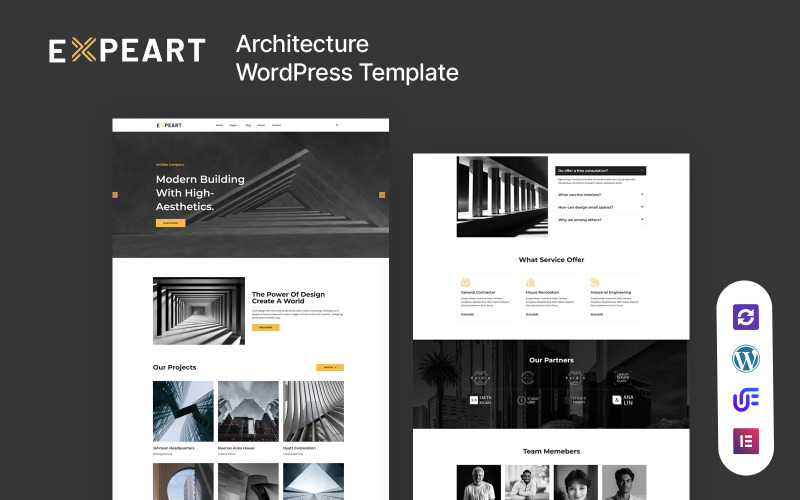 Expeart - Architectuur en onroerend goed WordPress Elementor-thema