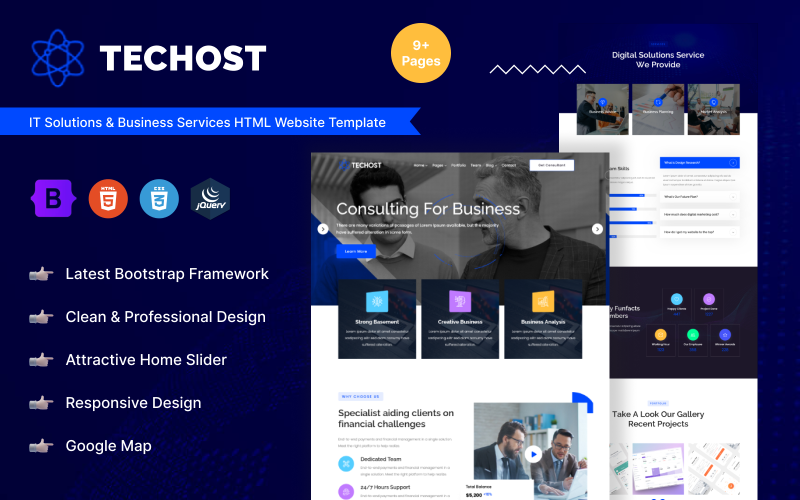 Techost—企业服务和IT解决方案HTML网站模板
