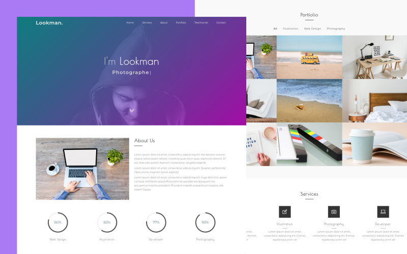 Lookman - Шаблон целевой страницы личного портфолио