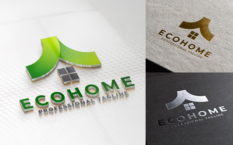 Kreatív Modern Eco Home Logo Design sablon