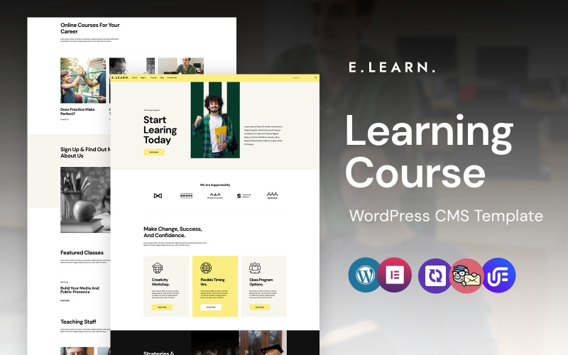 E-Learn — kursy edukacyjne online Motyw WordPress Elementor