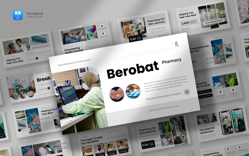 Berobat — Шаблон Keynote для медицины и фармацевтики