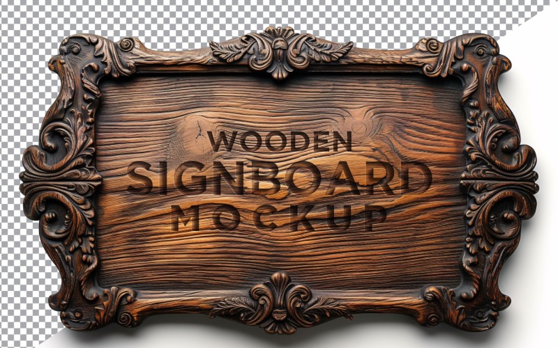 Mockup di cartello in legno vintage 68