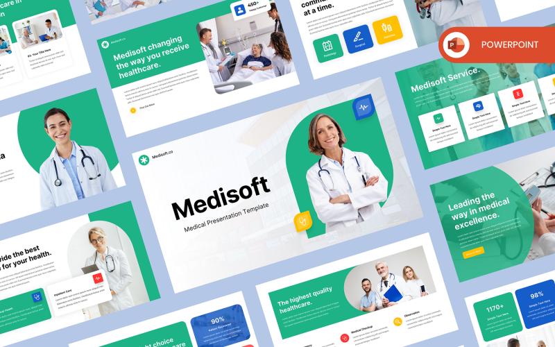 Medisoft - Medicinsk PowerPoint-mall