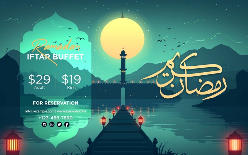Modello di progettazione banner buffet Ramadan Iftar 20