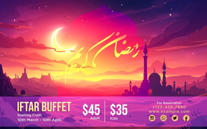 Modello di progettazione banner buffet Ramadan Iftar 22