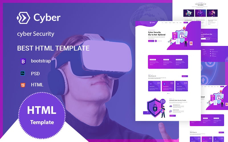 Modèle HTML5 de service de cybersécurité