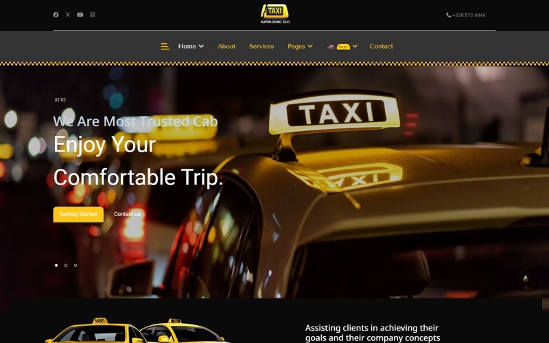 Taxiföretag och taxitjänst Joomla Joomla 5 mall