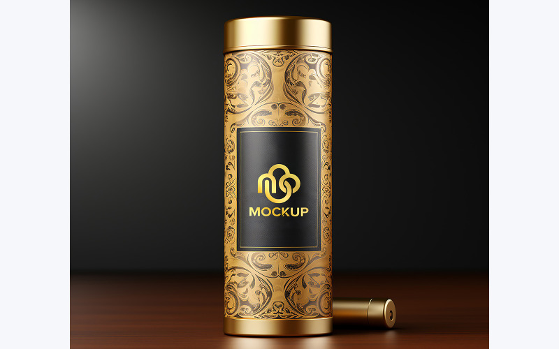 Luxuriöses Roll-Mockup, Roll-Logo-Mockup, goldenes Roll-Logo-Mockup