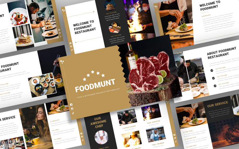 Foodmunt – шаблон Google Slides Food & Beverages