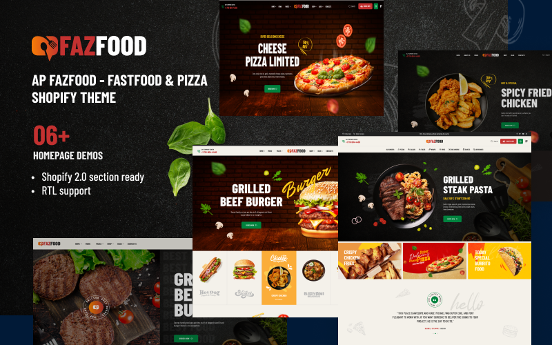 Ap Fazfood – тема Shopify у ресторані швидкого харчування