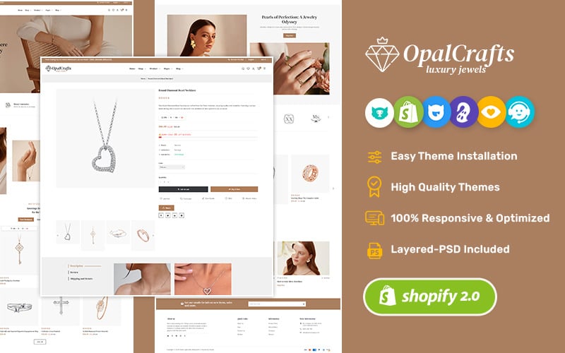 OpalCrafts - Shopify-tema för guld, smycken och livsstil