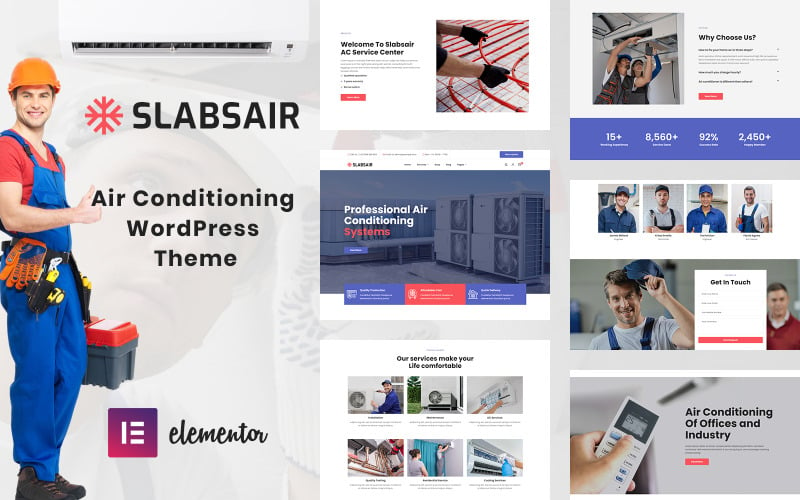 Slabsair – WordPress-Theme für Klimaanlage und Heizung