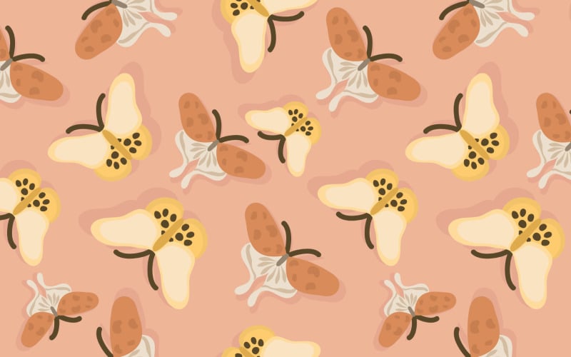 Cream Butterfly Seamless Pattern