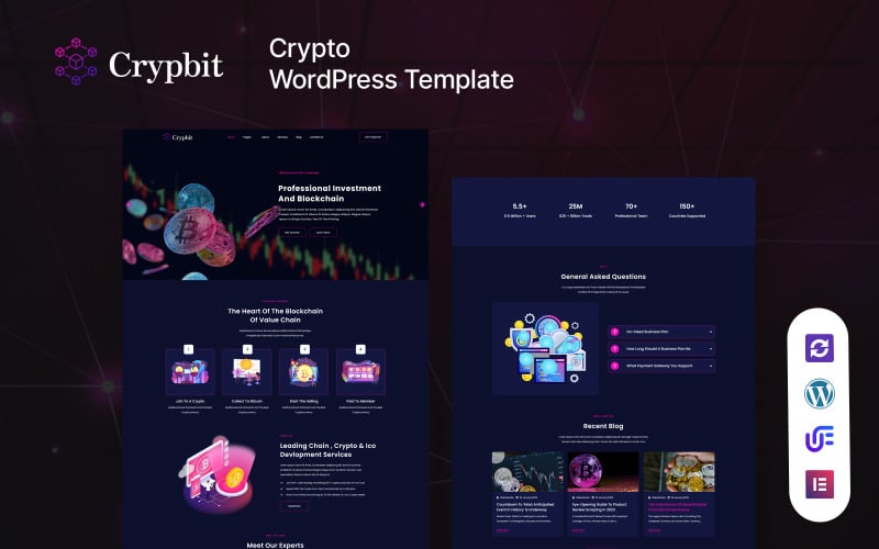 Crypbit - Bitcoin And Cryptocurrency WordPress Theme