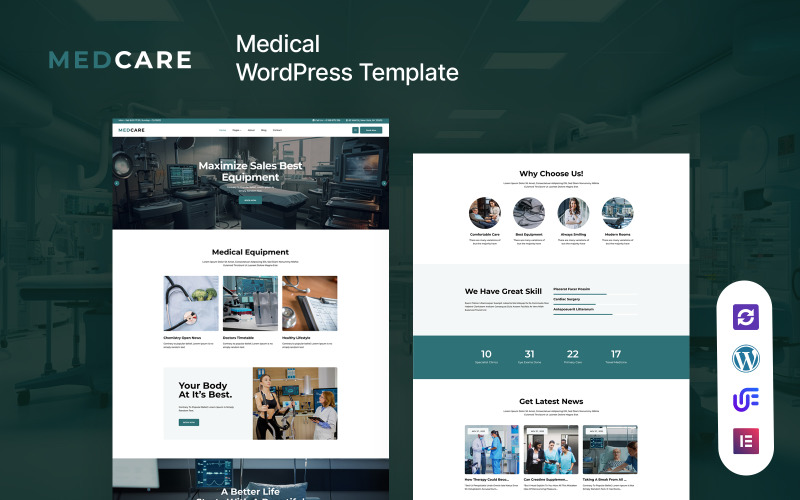 Medcare - Tıbbi Ekipman WordPress Elementor Teması