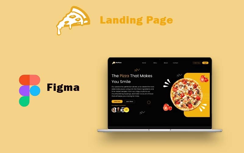Elementos de la interfaz de usuario de la página de destino de Pie Pizza