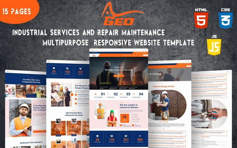 地工服务和维修保养多用途响应网站模板