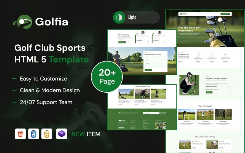 高尔夫俱乐部运动 & 课程HTML5模板