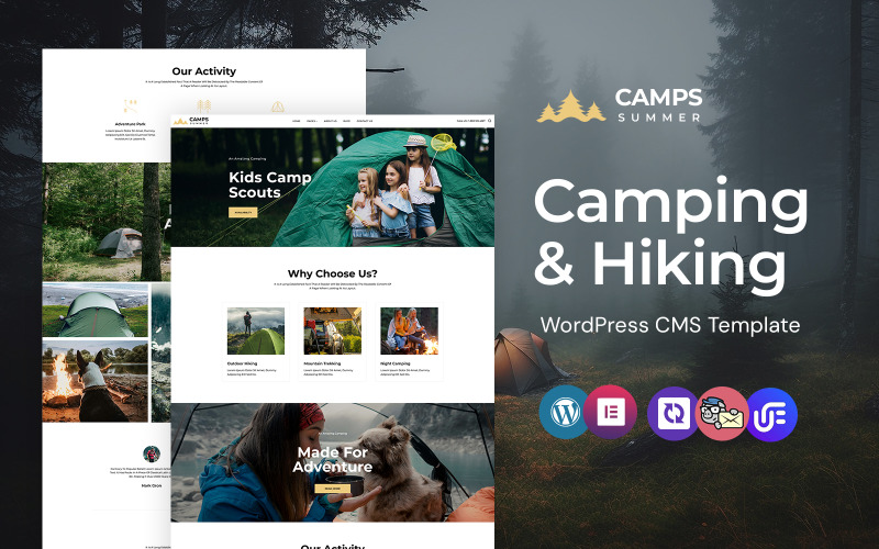 Kampen - kamperen, wandelen en avontuur WordPress Elementor Theme