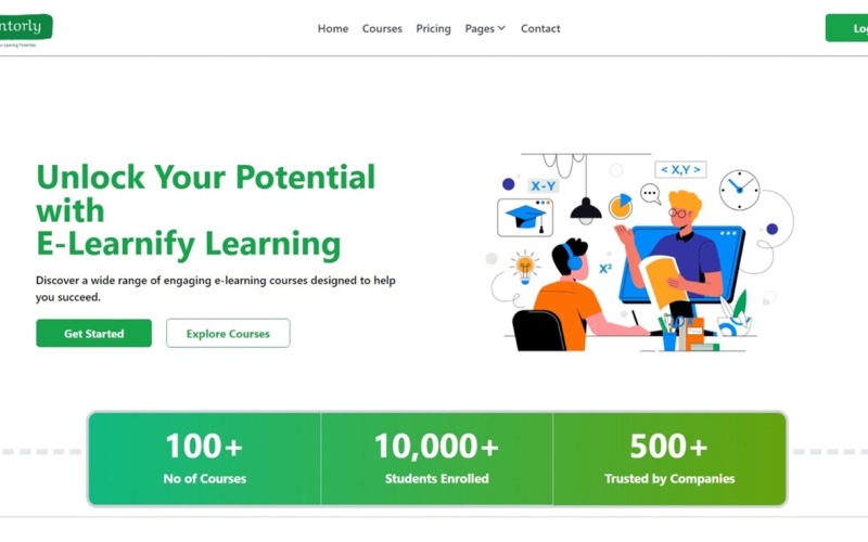 Mentoriskt | React JS E-Learning Platform Mall för ditt behov | Utbildning | Kurser Lärande