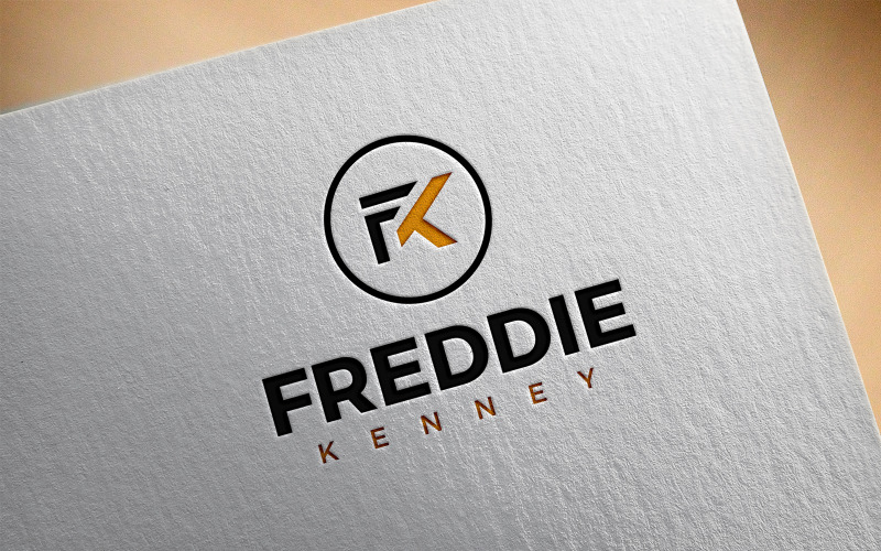 Modello di progettazione del logo delle lettere Fk Freddi Kenny