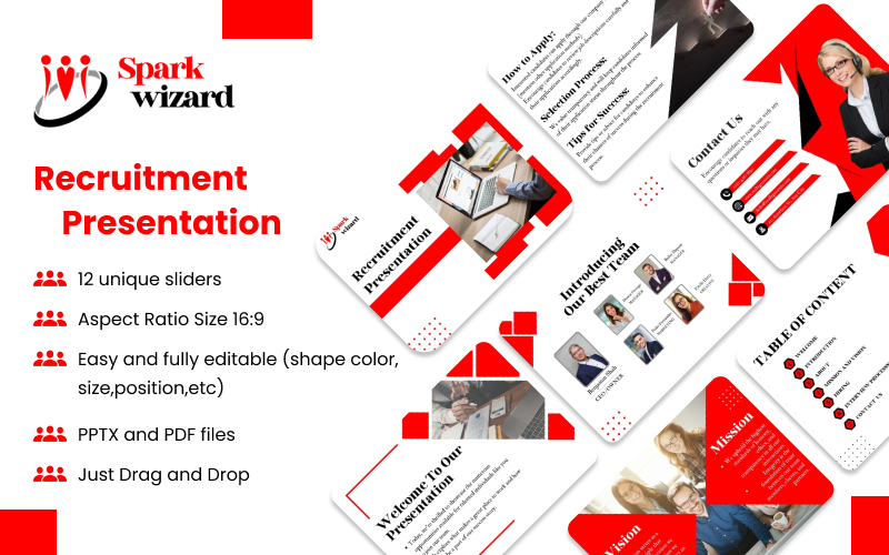 Spark Wizard Recruitment PowerPoint-presentatiesjabloon