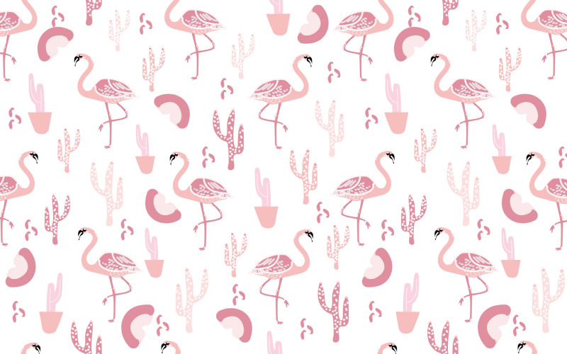 Бесшовный фон фламинго