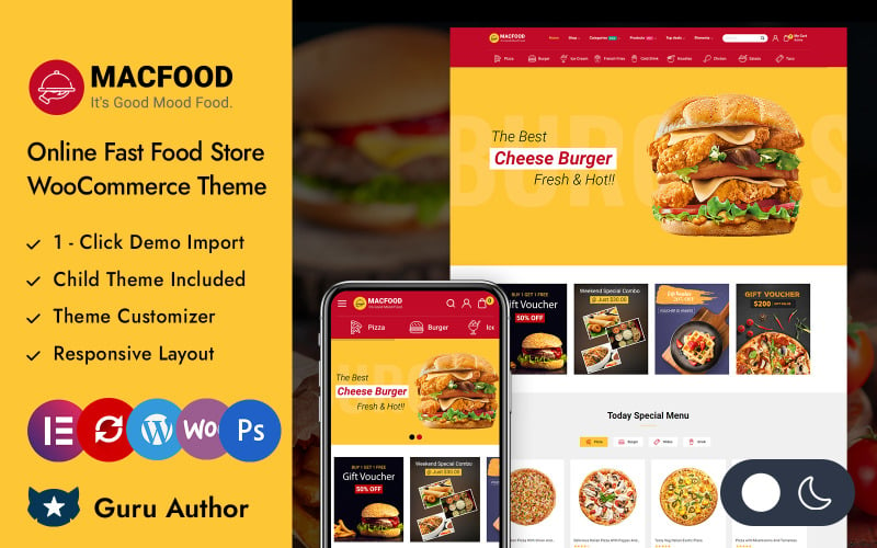 Macfood -在线快餐商店元素WooCommerce响应主题