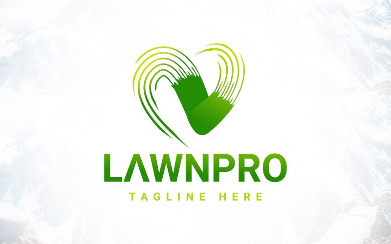 Logo professionnel créatif d'entretien de pelouse de paysage