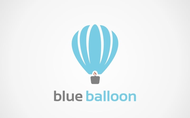 Het logo in de vorm van een blauwe ballon voor de website en applicatie