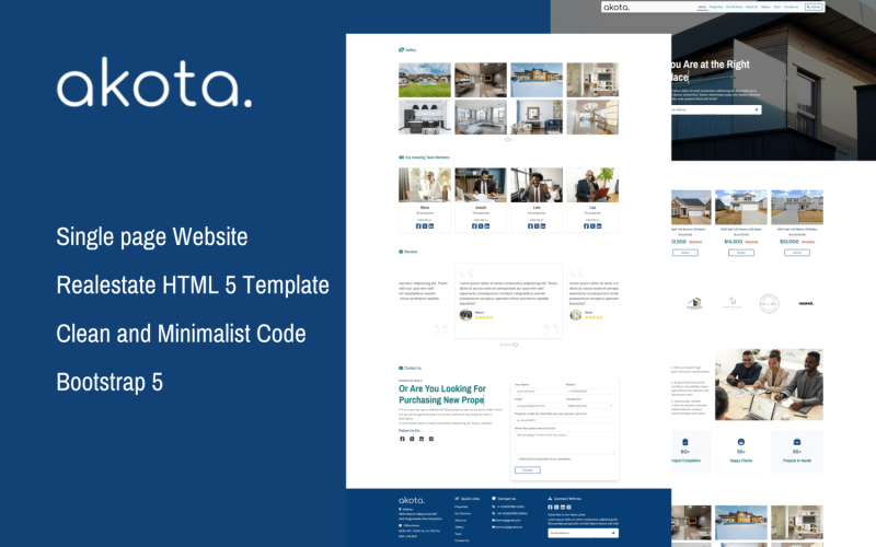 Akota房地产公司的HTML模型
