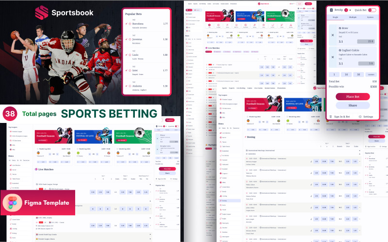 Sportsbook - Figma-sjabloon voor sportweddenschappen