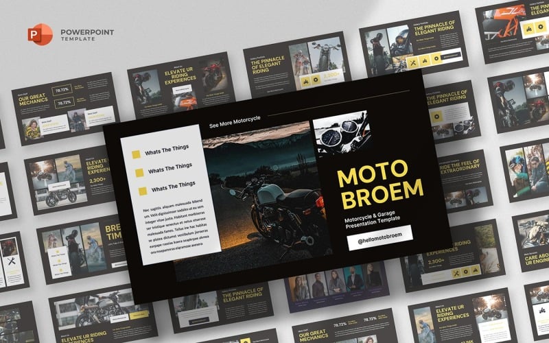 Motobroem -摩托车ppt模板
