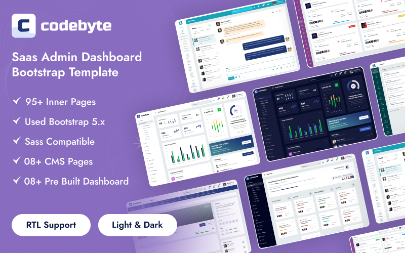 CodeByte – Saas Admin Dashboard Bootstrap-Vorlage