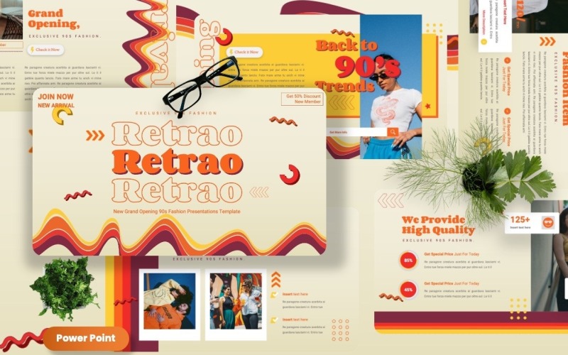 Retrao - Retro 90-tals Powerpoint-mallar
