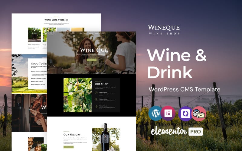 Wineque -葡萄酒商店WordPress元素主题