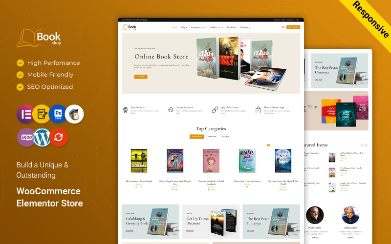 BookShop -主题Elementor WooCommerce书店和文具